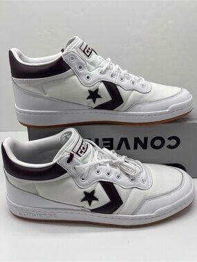 Converse Men’s A09239C FASTBREAK PRO MID WHITE/BLOODSTONE/WHITE Sneakers